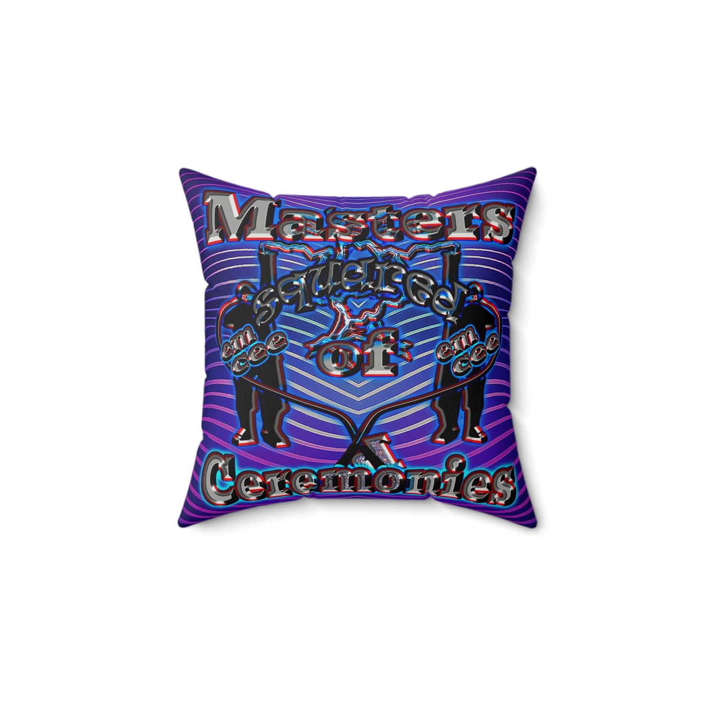 em cee squared - Faux Suede Square Pillow - (purple wave)