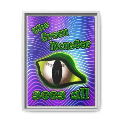 green monster - framed canvas art (purple wave)