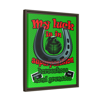 my luck - framed canvas art (logo green)