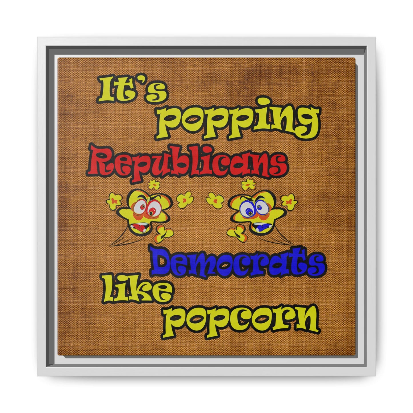 popping like popcorn - framed canvas art (brown papyrus)