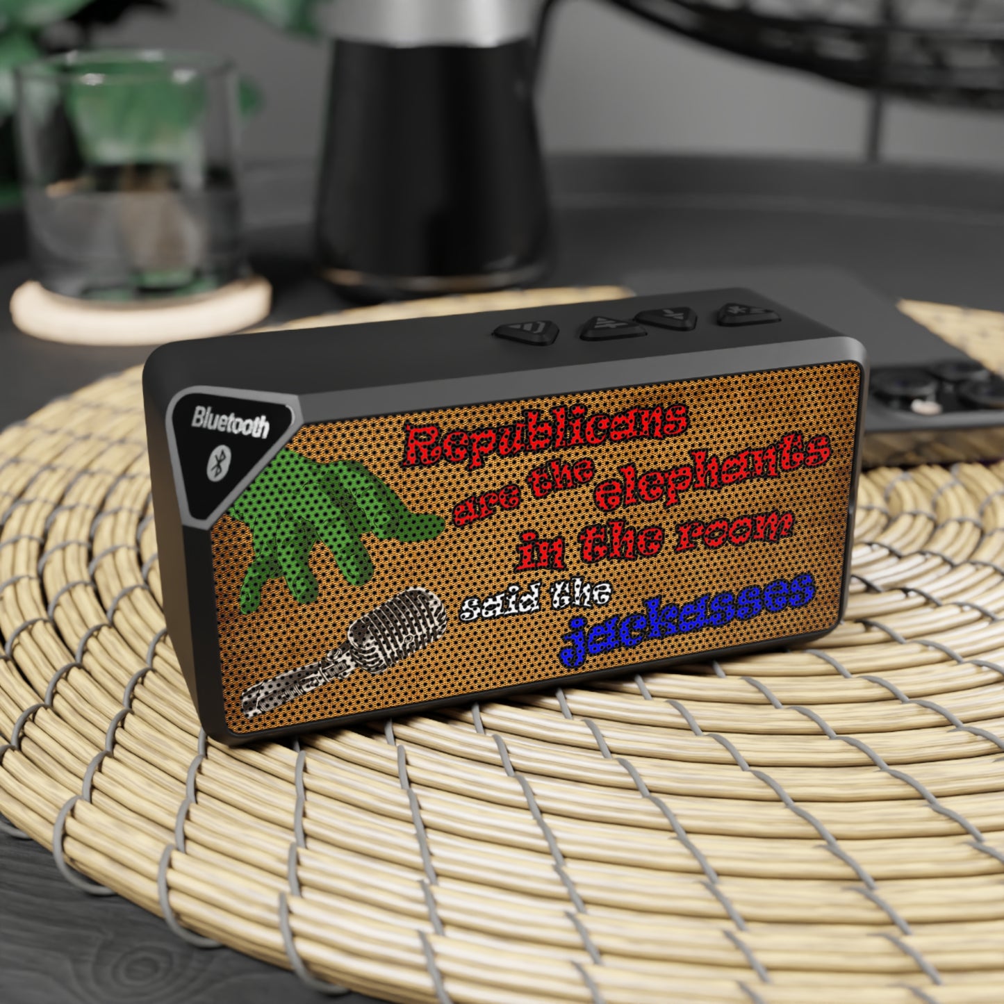 donkeys and elephants - Jabba Bluetooth Speaker (brown papyrus)