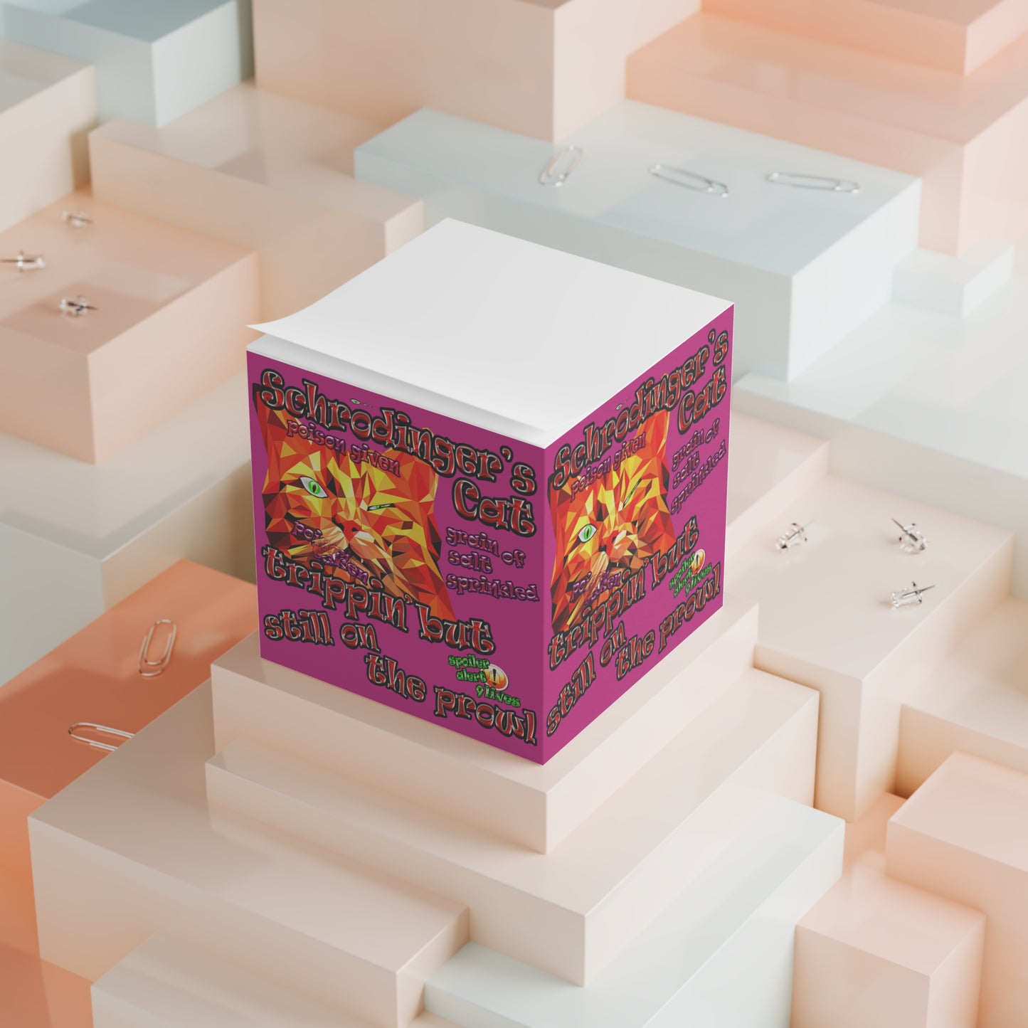 schrodinger's cat - note cube (pink)