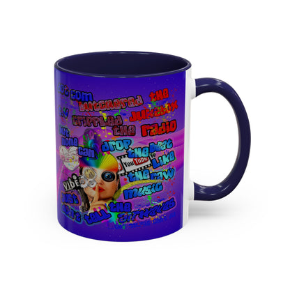 drop the beat - Accent Mug (purple-pink wave)