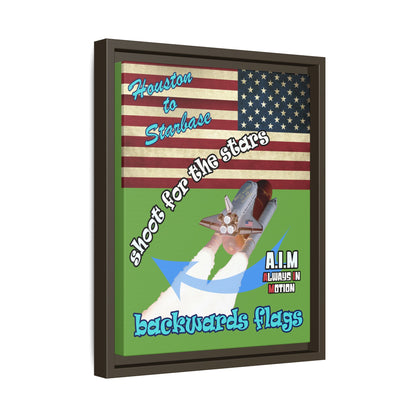 shoot for the stars - framed canvas art (green)
