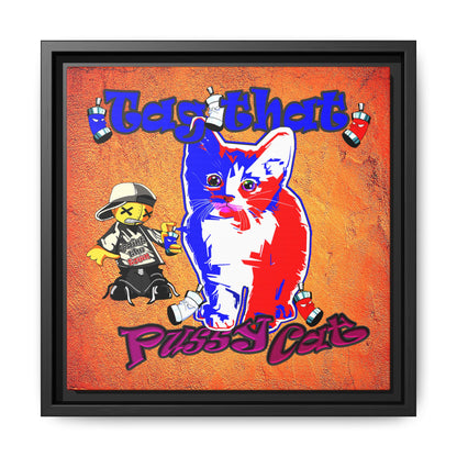 tag that - framed canvas art (burnt orange)