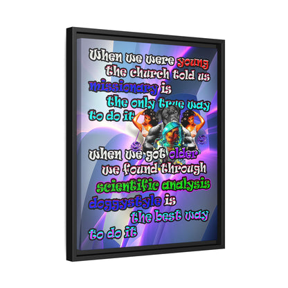 doggystyle - framed canvas art (grey-pink wave)