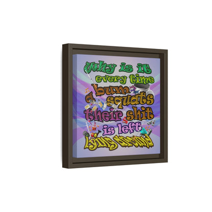 the bum's shit - framed canvas art (light blue-pink wave)