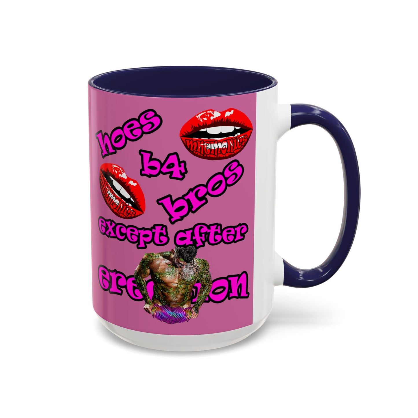 hoes b4 bros - Accent Mug (light pink)