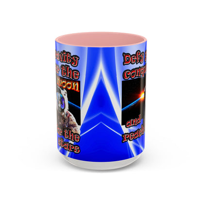 defy conquer reach - Accent Mug (blue-white wave)