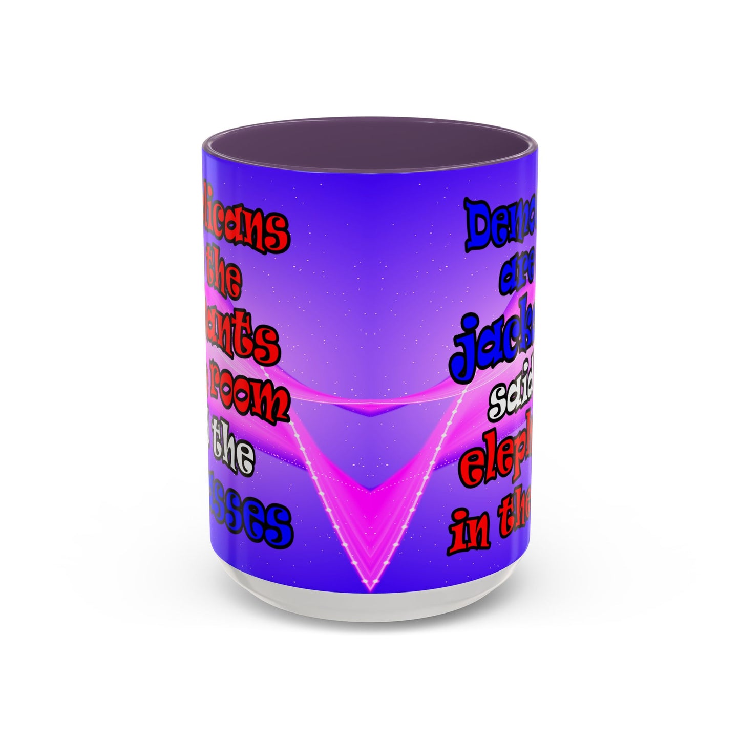 donkeys and elephants - Accent Mug (purple-pink wave)