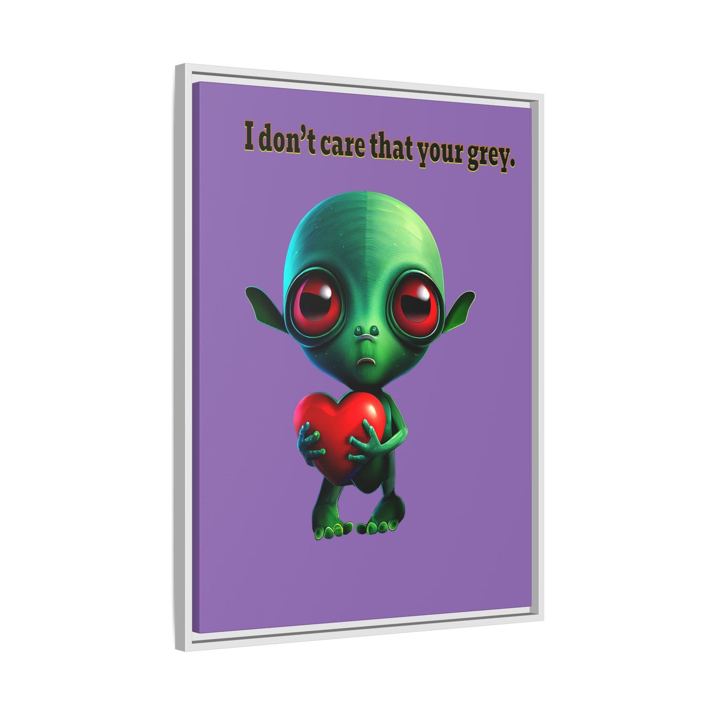 I don't care that your grey - framed canvas art (light purple)