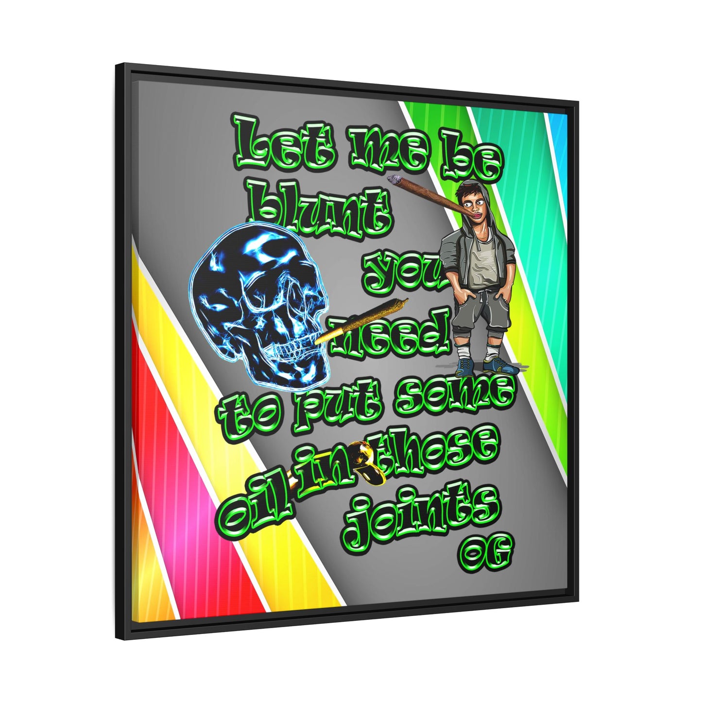 og - framed canvas art (rainbow split)