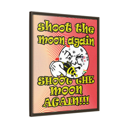 shoot the moon again - framed canvas art (yellow-orange wave)