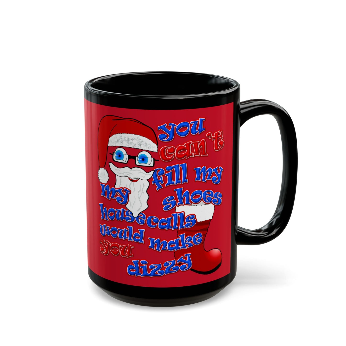 santa's shoes - Black Mug (dark red)