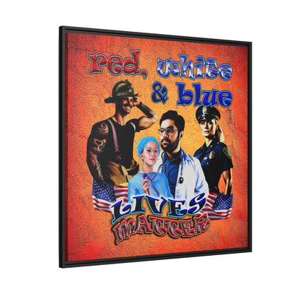 rw&b lives matter - framed canvas art (burnt orange)