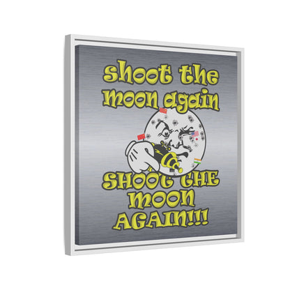shoot the moon again - framed canvas art (brushed nickel)