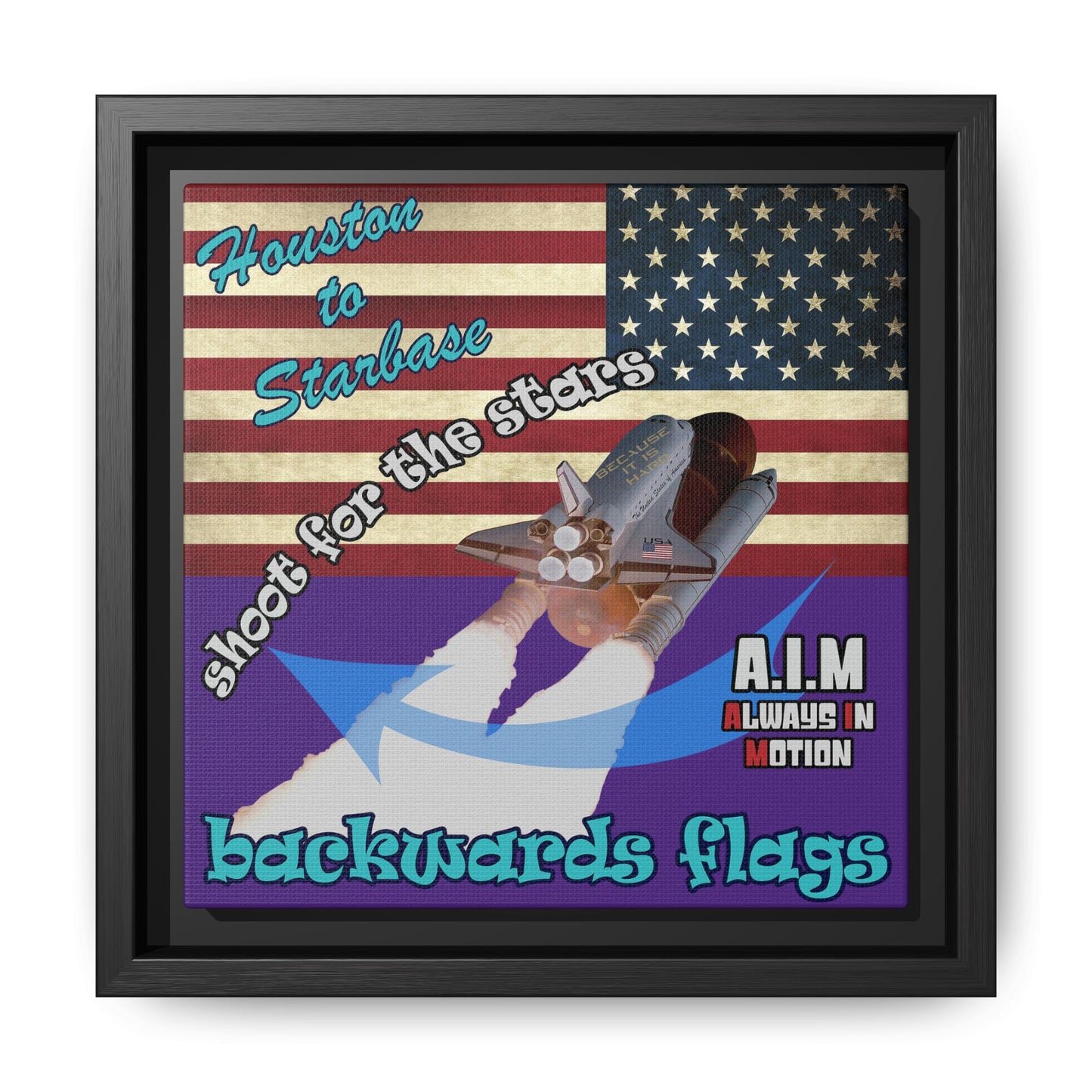 shoot for the stars - framed canvas art (purple)