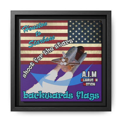 shoot for the stars - framed canvas art (purple)