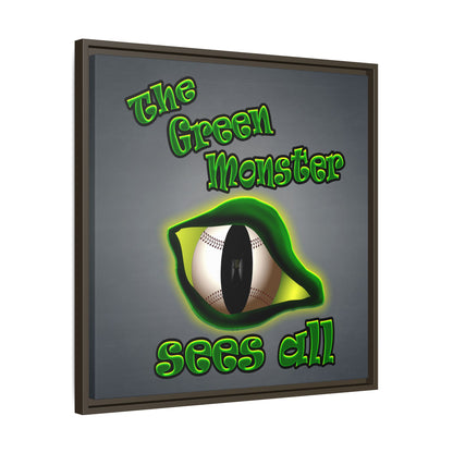 green monster - framed canvas art (grey-light grey)
