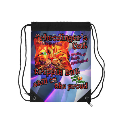 schrodinger's cat - Drawstring Bag (grey-pink wave)