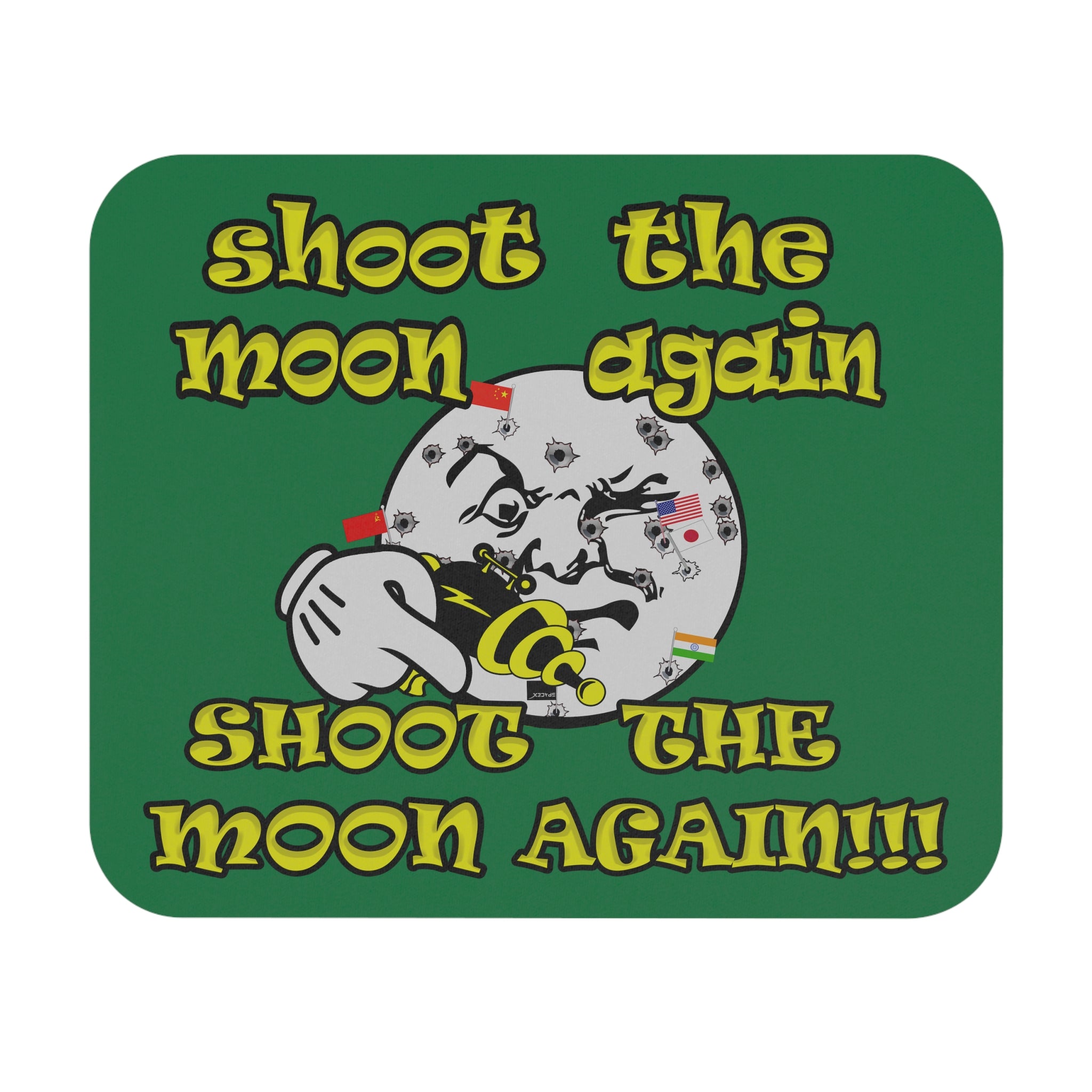 shoot the moon again - Mouse Pad (Rectangle) (dark green)