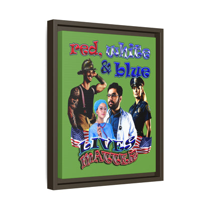 rw&b lives matter - framed canvas art (green)