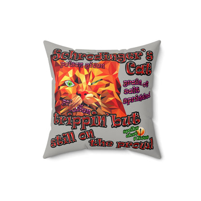 schrodinger's cat - Faux Suede Square Pillow - (light grey)