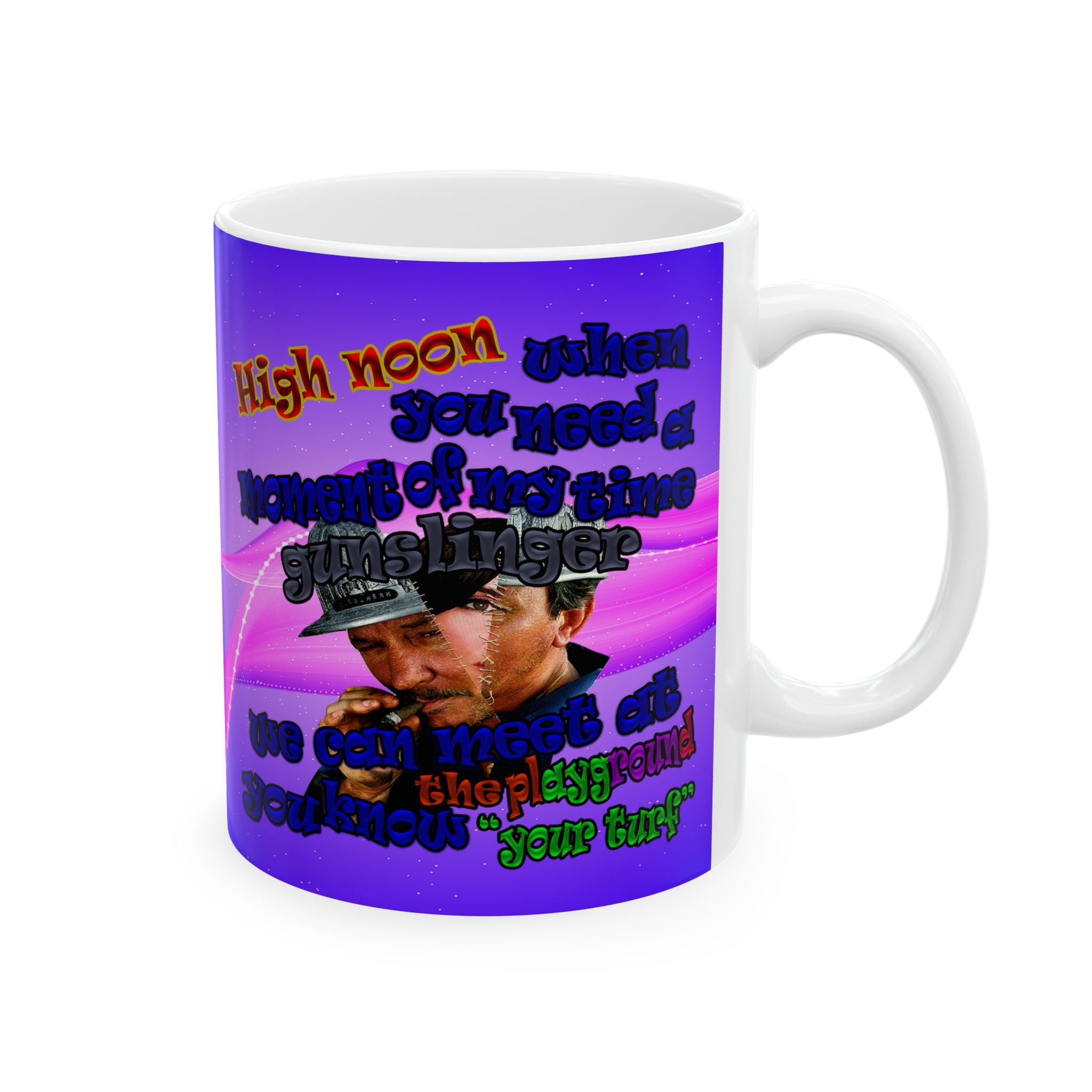 high noon - White Mug (purple-pink wave)