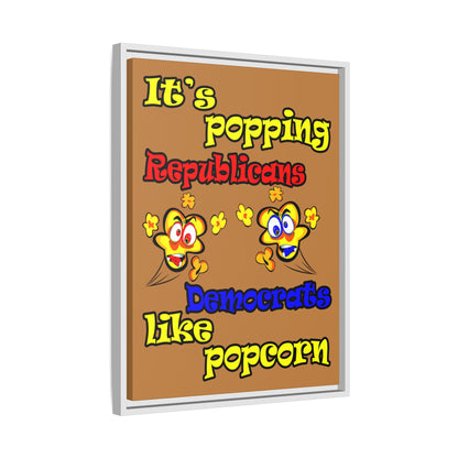 popping like popcorn - framed canvas art (light brown)