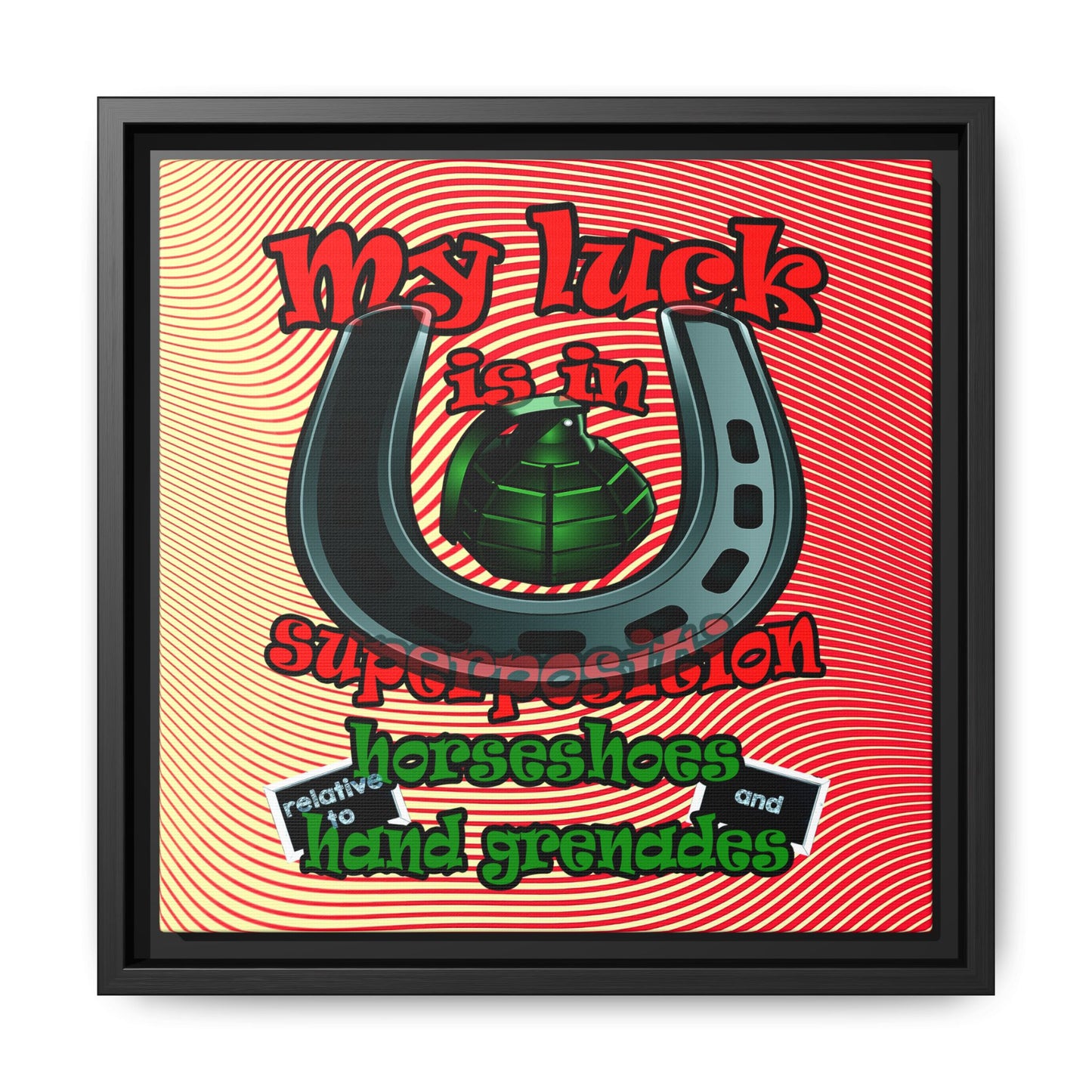 my luck - framed canvas art (yellow-orange wave)