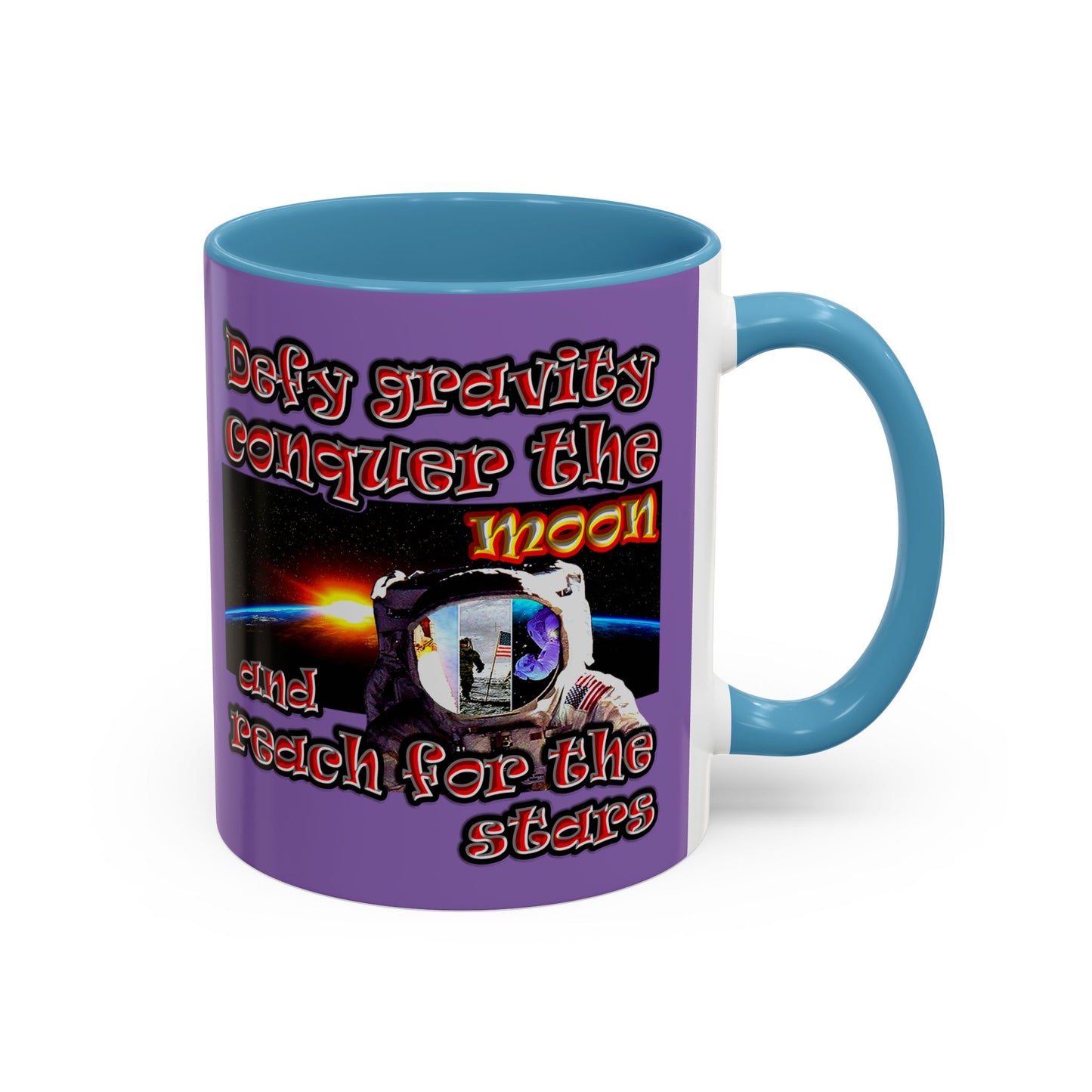 defy conquer reach - Accent Mug (light purple)
