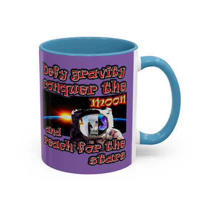 defy conquer reach - Accent Mug (light purple)