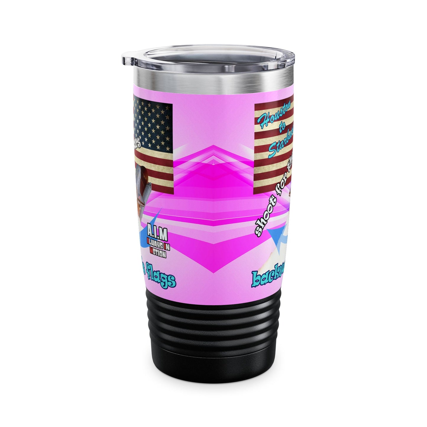 shoot for the stars - Ringneck Tumbler, 20oz (light blue-pink wave)