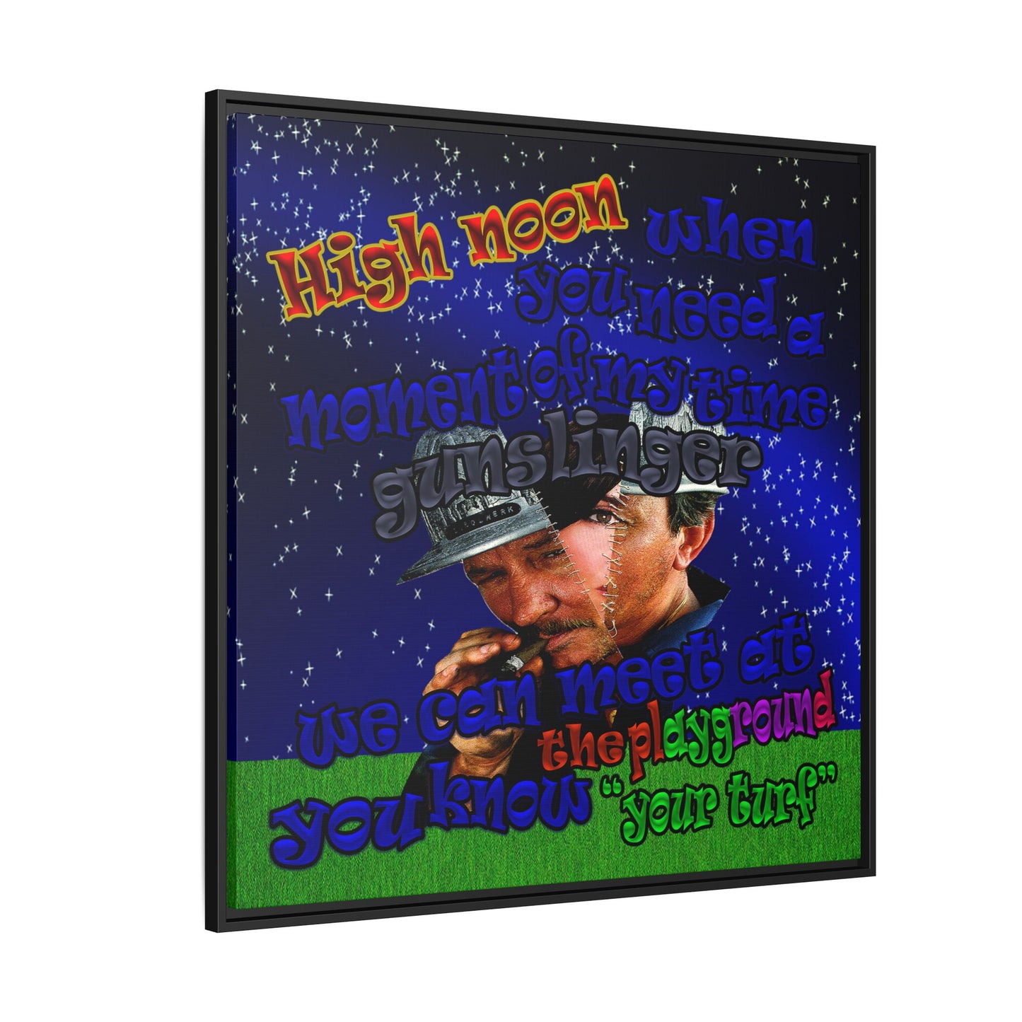 high noon - framed canvas art ('snoops' background)
