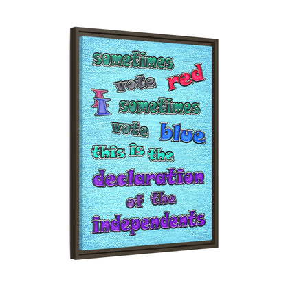 declaration of the independents - framed canvas art (faded blue)