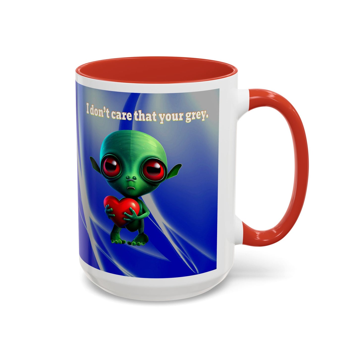 I don't care that your grey - Accent Mug (blue-white wave)