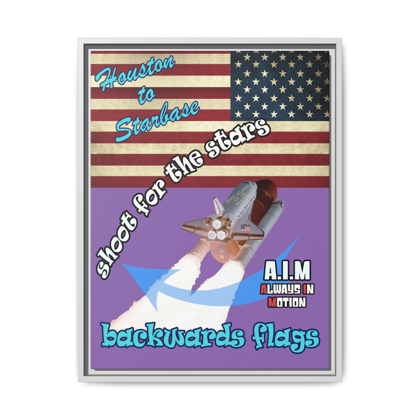 shoot for the stars - framed canvas art (light purple)