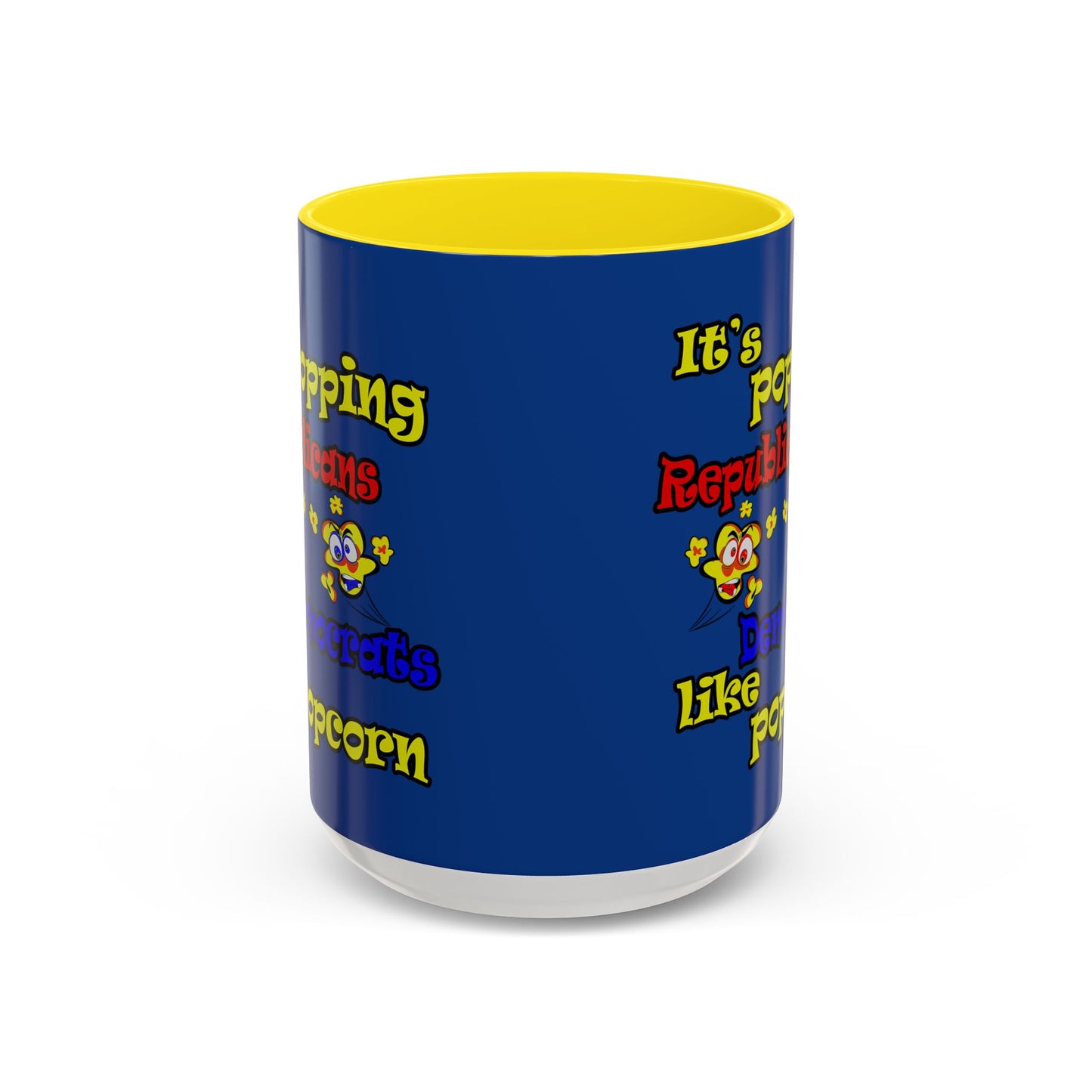 popping like popcorn - Accent Mug (dark blue)
