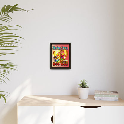love peace - framed canvas art (yellow-orange wave)