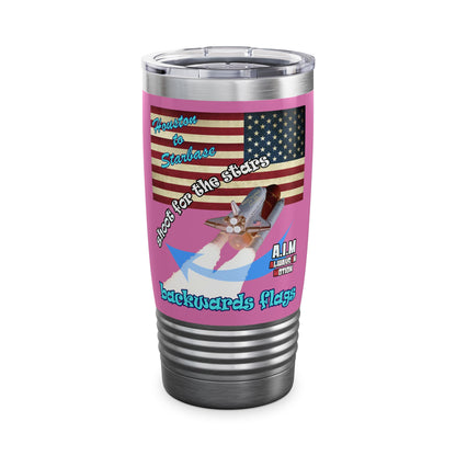 shoot for the stars - Ringneck Tumbler, 20oz (light pink)