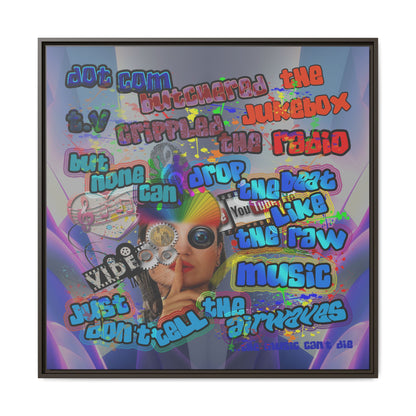 drop the beat - framed canvas art (grey-pink wave)