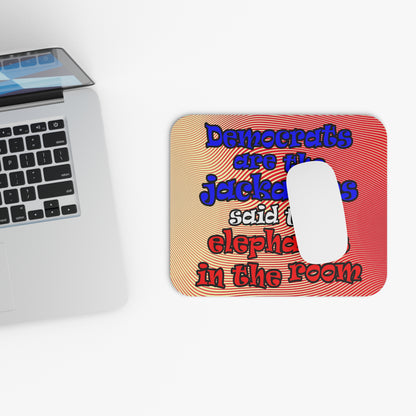 donkeys and elephants - Mouse Pad (Rectangle) (yellow-orange wave)