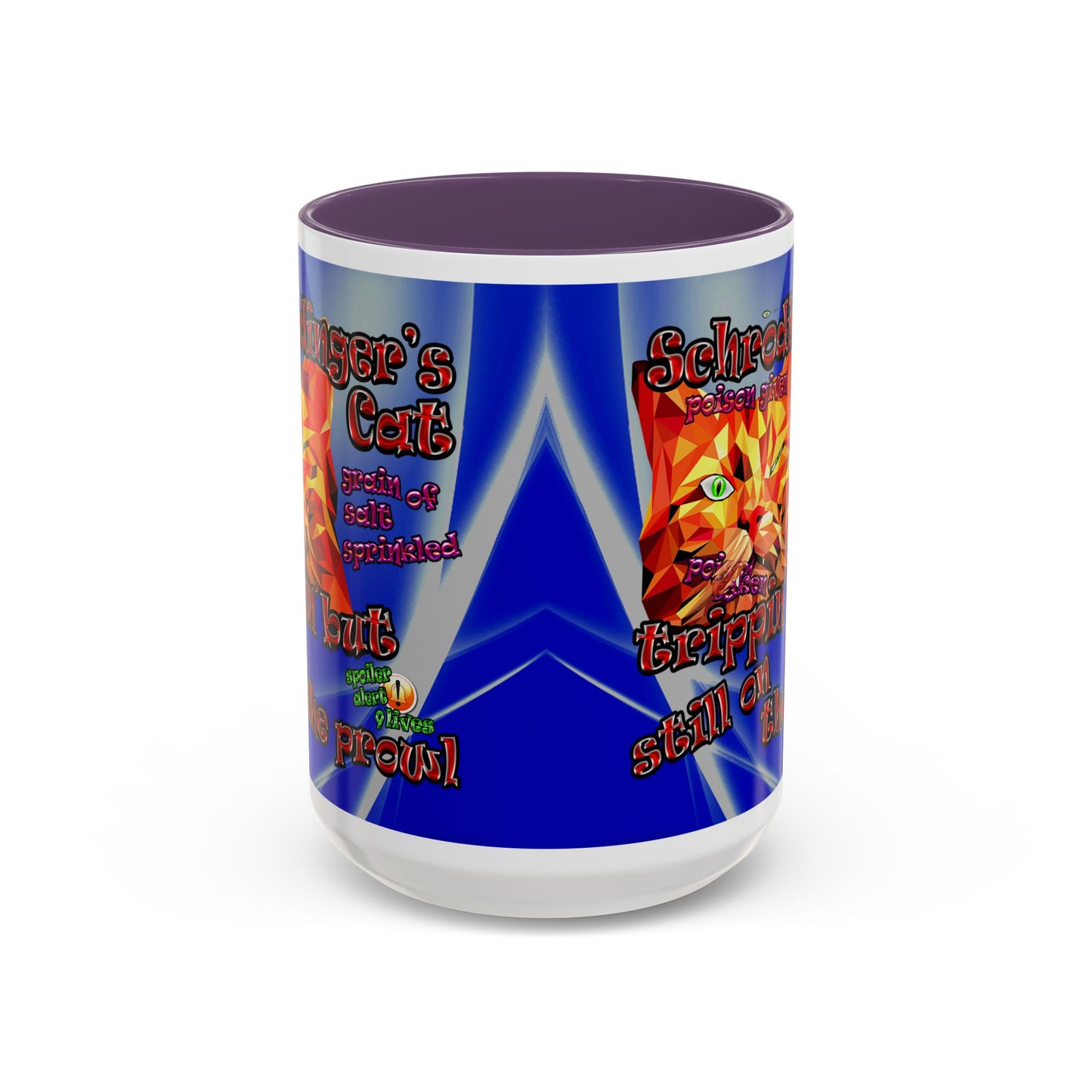 schrodinger's cat - Accent Mug (blue-white wave)