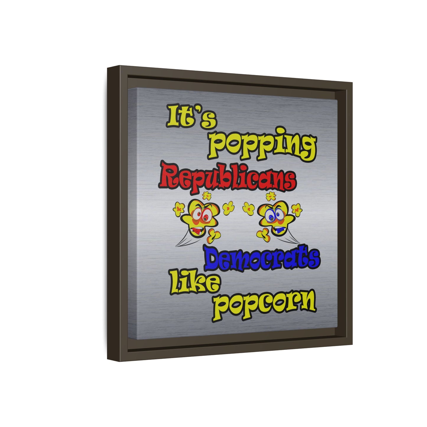 popping like popcorn - framed canvas art (brushed nickel)