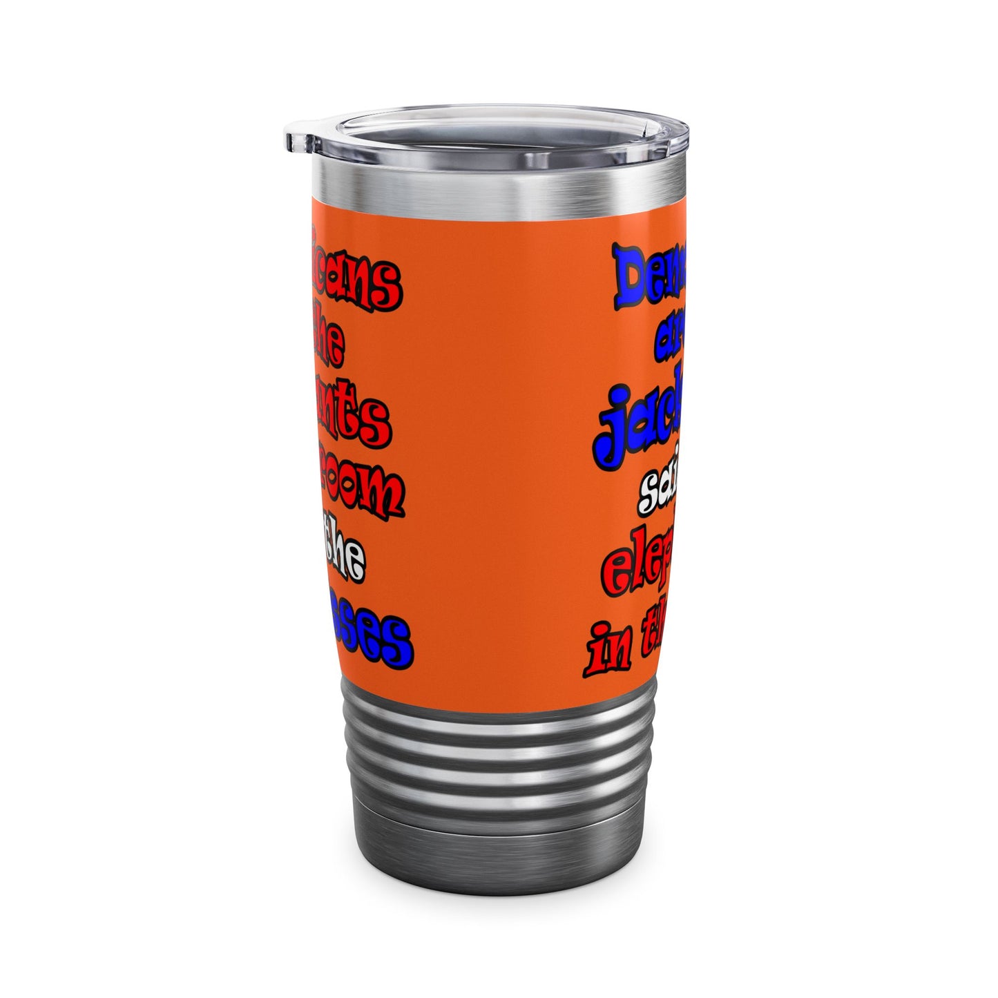 donkeys and elephants - Ringneck Tumbler, 20oz (orange)