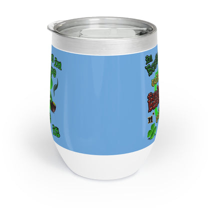 celtics logo - Chill Wine Tumbler (light blue)
