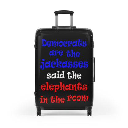 donkeys and elephants - Suitcase (black)