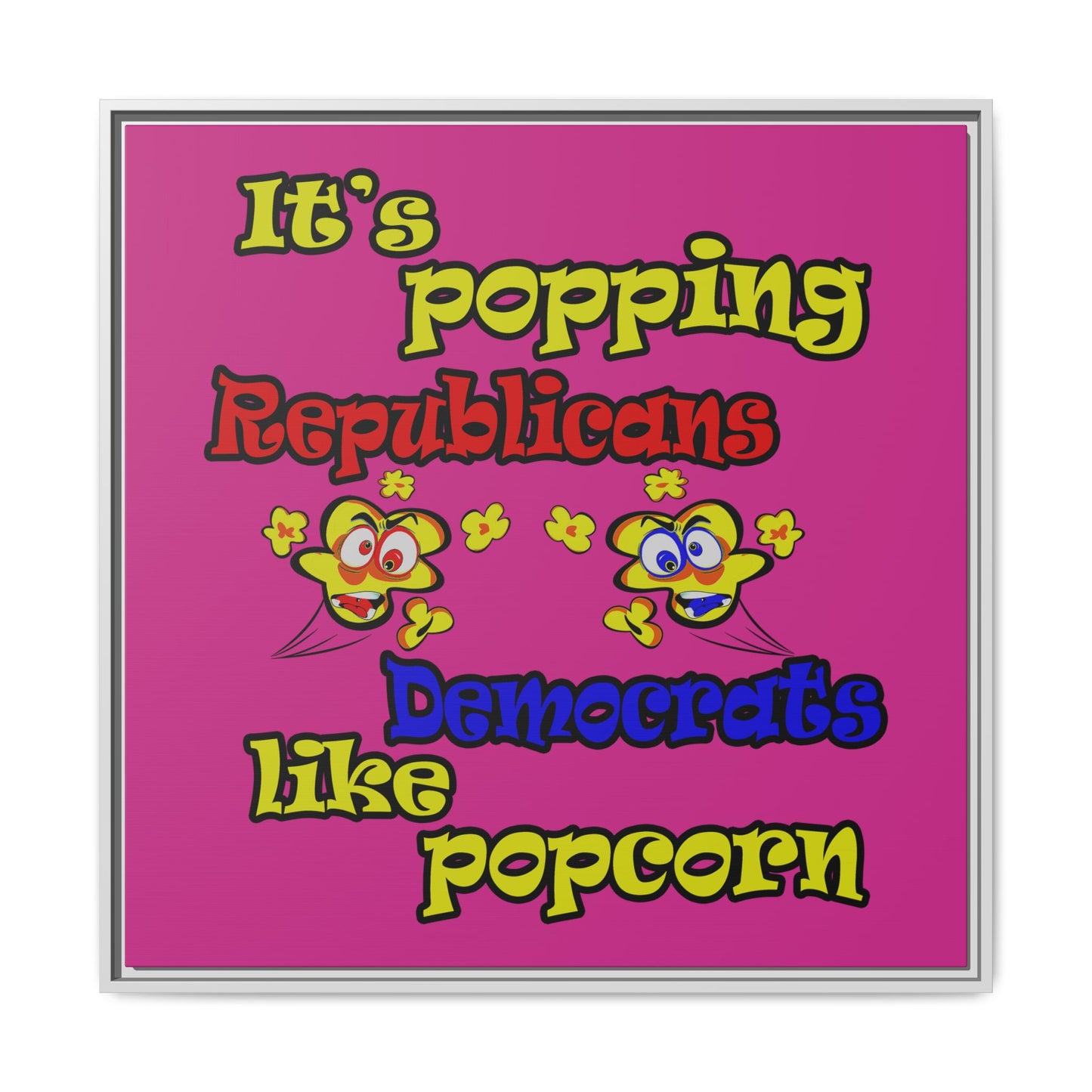 popping like popcorn - framed canvas art (pink)