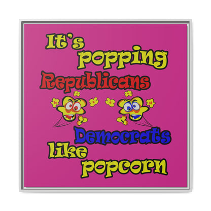 popping like popcorn - framed canvas art (pink)