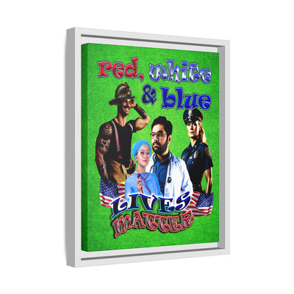 rw&b lives matter - framed canvas art (green turf)